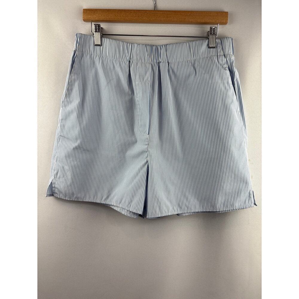 Women’s MNG Large White & Blue Striped Lounge Shorts